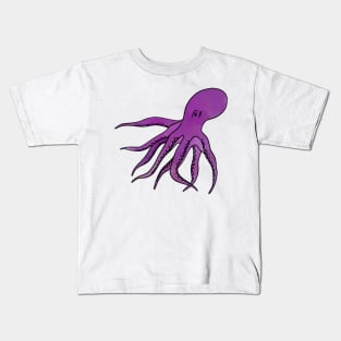 Octopus Purple Watercolor Illustration Kids T-Shirt